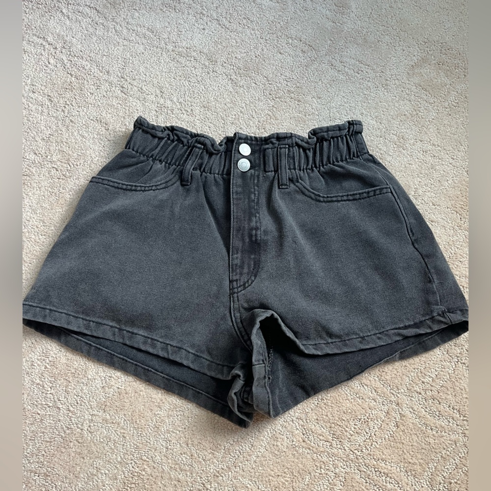 Black Denim Short Shorts